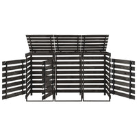 vidaXL Unidade tripla p/ caixote lixo 210x75x121 cm pinho pintado