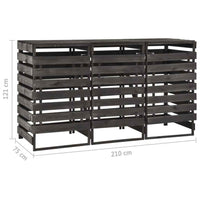vidaXL Unidade tripla p/ caixote lixo 210x75x121 cm pinho pintado