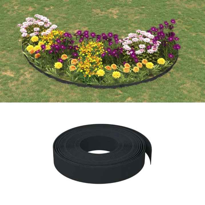 vidaXL Borda de jardim 10 m 10 cm polietileno cinzento