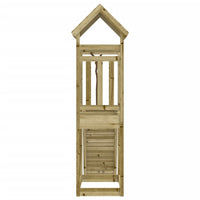 vidaXL Casa de brincar com parede de escalar pinho impregnado