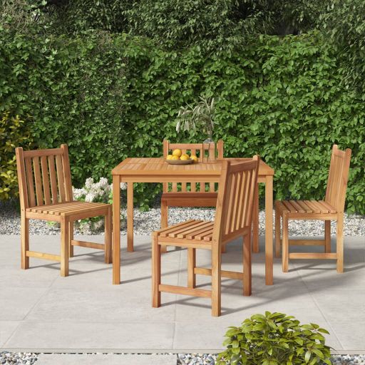 vidaXL Conjunto de jantar de jardim de 3 peças 80x80 cm madeira de teca maciça