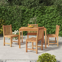 vidaXL Conjunto de jantar de jardim de 3 peças 80x80 cm madeira de teca maciça