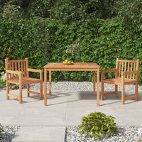 vidaXL Conjunto de jantar de jardim de 3 peças 80x80 cm madeira de teca maciça