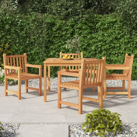 vidaXL Conjunto de jantar de jardim de 3 peças 80x80 cm madeira de teca maciça