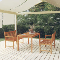 vidaXL Conjunto de jantar de jardim de 5 peças, 140x80 cm, madeira de teca maciça