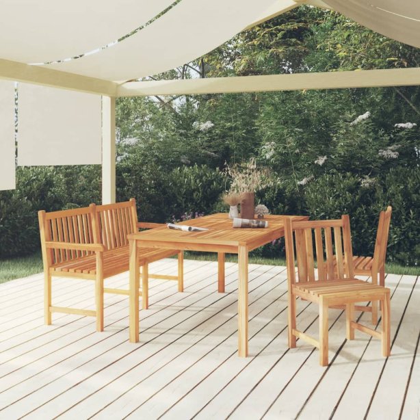 vidaXL Conjunto de jantar de jardim de 7 peças 180x90 cm madeira de teca maciça