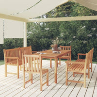 vidaXL Conjunto de jantar de jardim de 7 peças 180x90 cm madeira de teca maciça