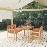 vidaXL Conjunto de jantar de jardim de 5 peças, 140x80 cm, madeira de teca maciça