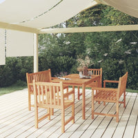 vidaXL Conjunto de jantar de jardim de 5 peças, 140x80 cm, madeira de teca maciça