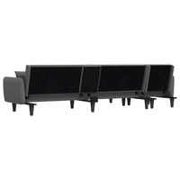 vidaXL Sofá-cama em forma de L 275x140x70 cm tecido cinzento-escuro