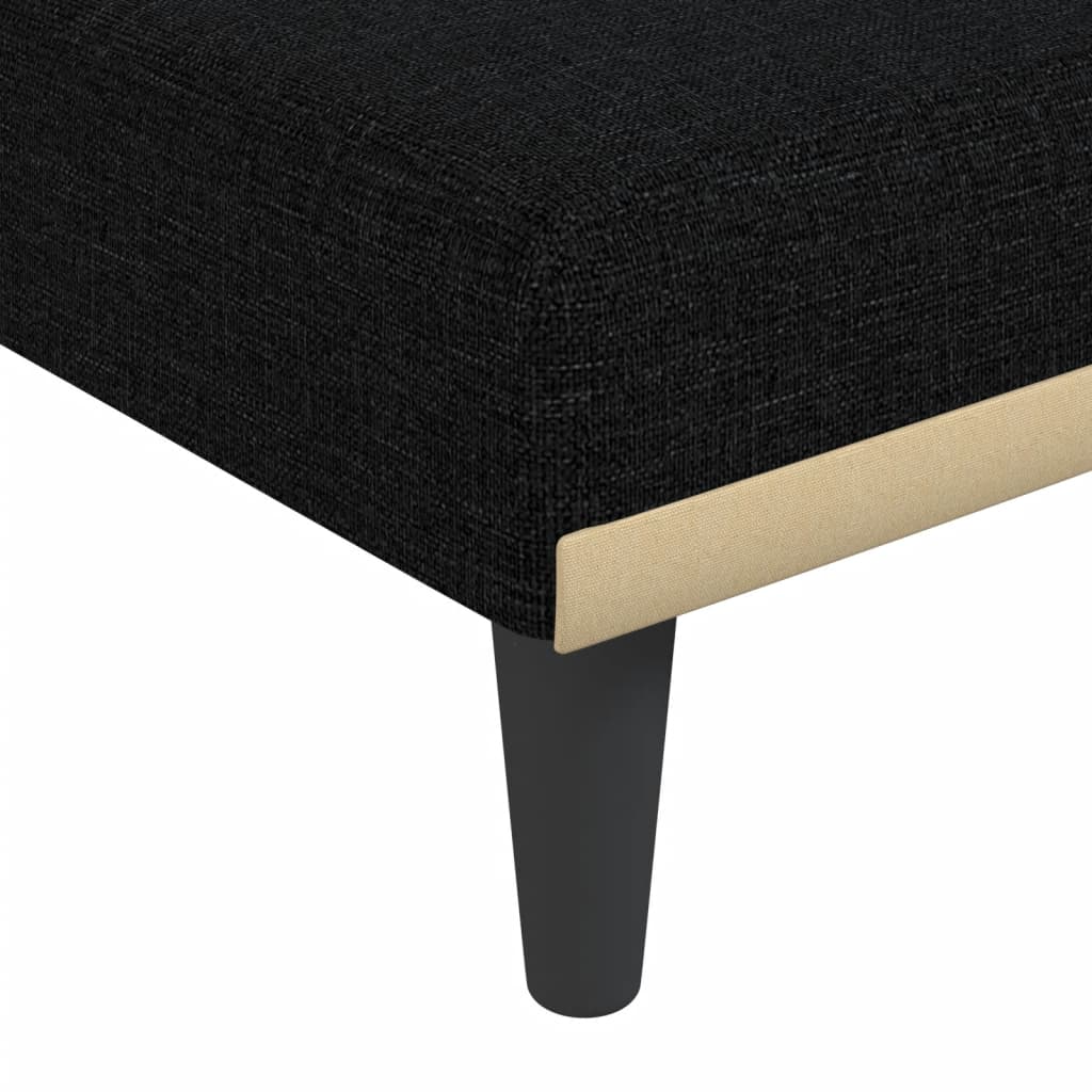 vidaXL Sofá-cama em forma de L 275x140x70 cm tecido preto