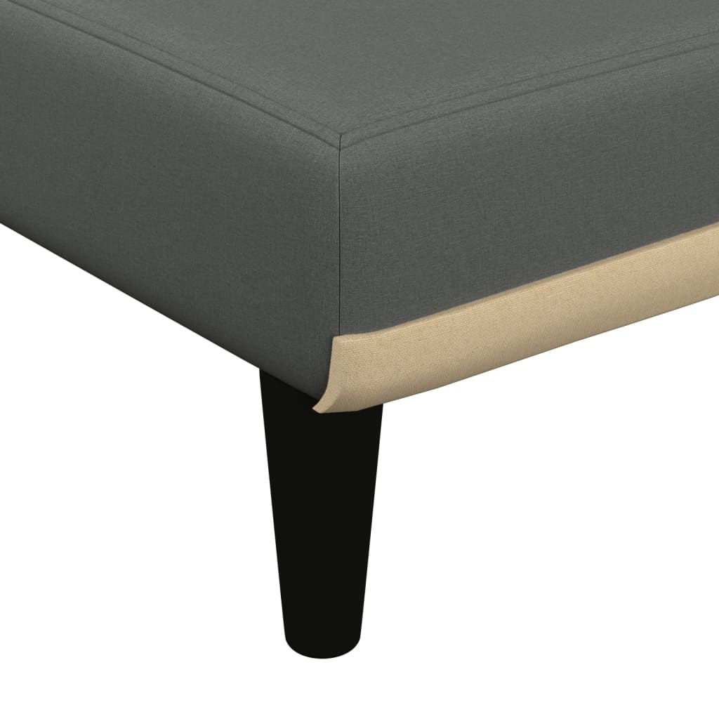 vidaXL Sofá-cama em forma de L 260x140x70 cm tecido cinzento-escuro
