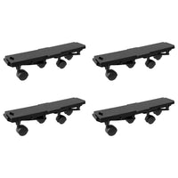vidaXL Carrinhos de transporte 4 rodas 2 pcs polipropileno 170kg preto