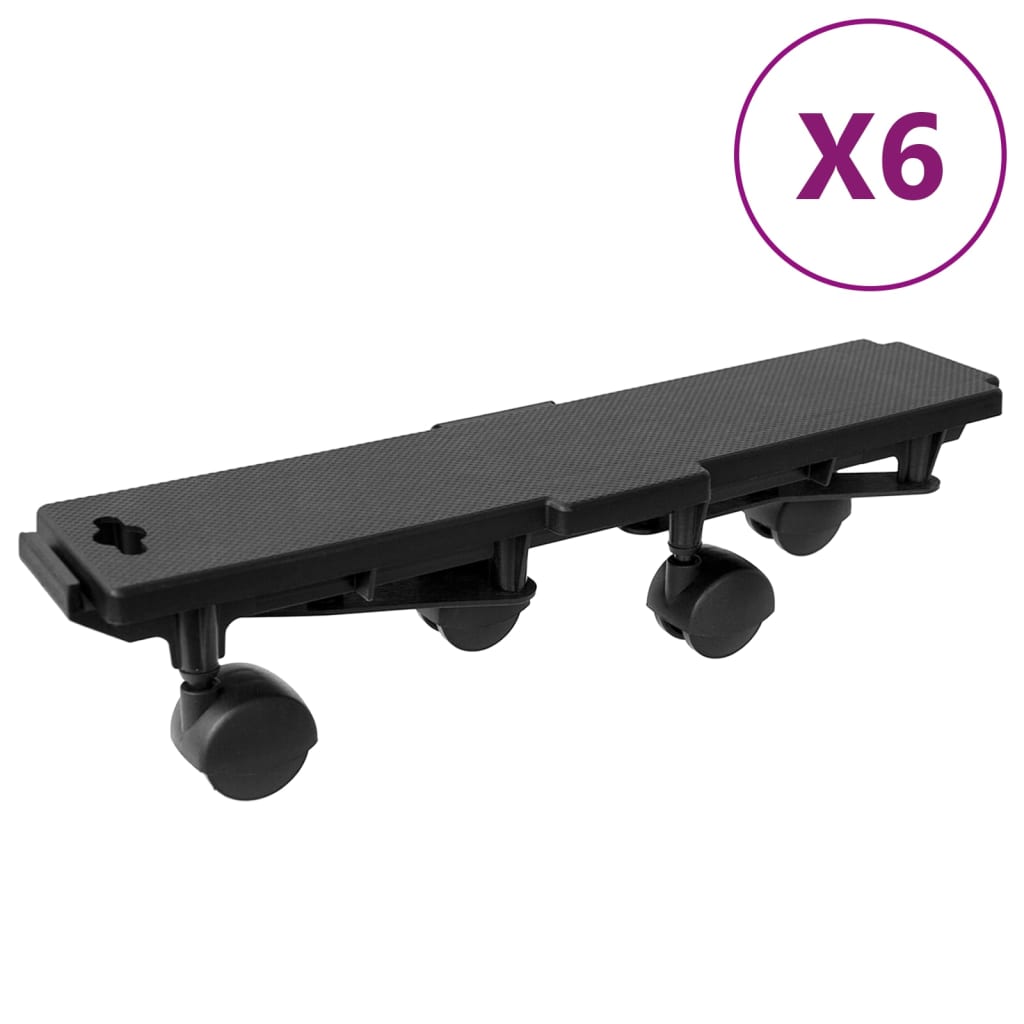 vidaXL Carrinhos de transporte 4 rodas 2 pcs polipropileno 170kg preto