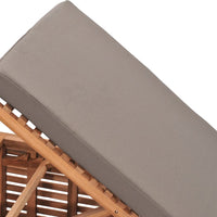 vidaXL Espreguiçadeira com almofadão cinzento-escuro teca maciça