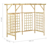 vidaXL Pérgola jardim p/ caixotes triplos madeira de pinho impregnada