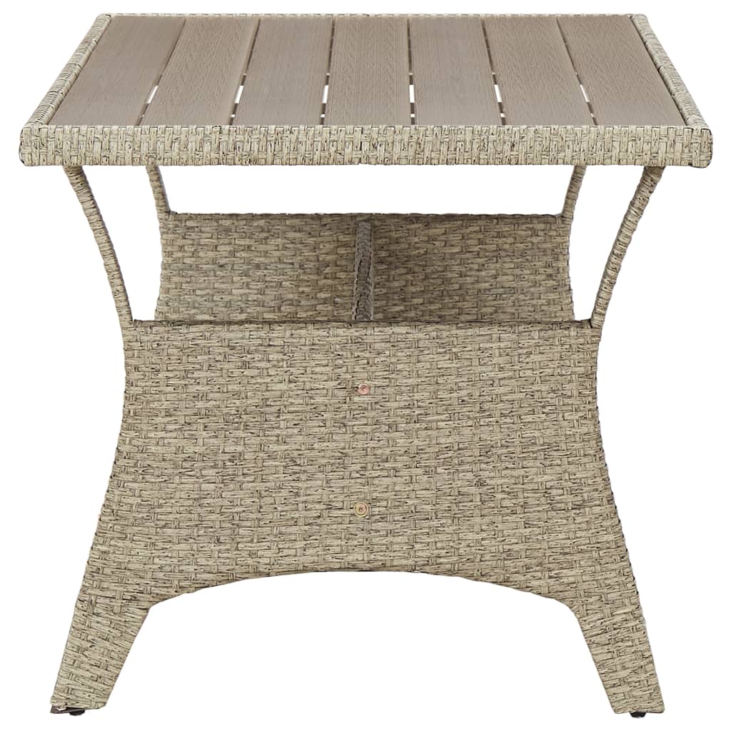 vidaXL Mesa de jardim 120x70x66 cm vime PE cinzento