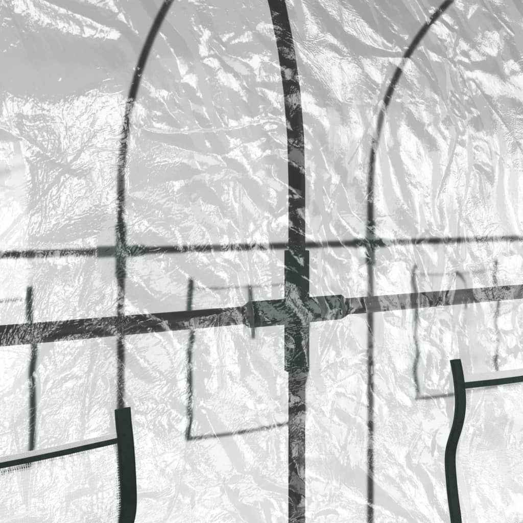 vidaXL Estufa 160x400x190 cm PVC e aço revestido a pó transparente