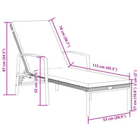 vidaXL Espreguiçadeiras com mesa 2 pcs vime PE castanho