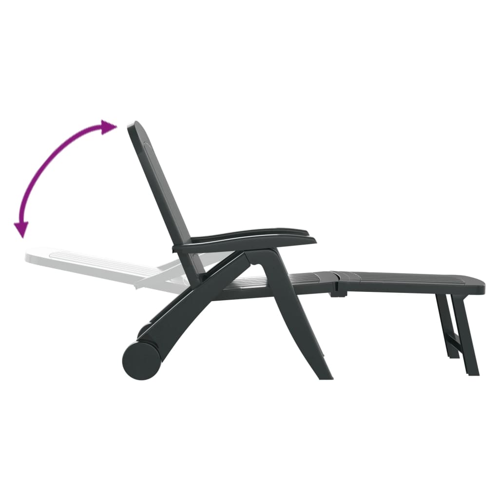 vidaXL Espreguiçadeira dobrável polipropileno verde