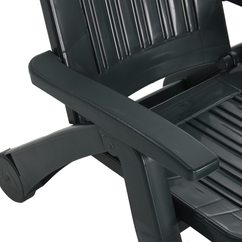 vidaXL Espreguiçadeira dobrável polipropileno verde