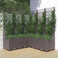 vidaXL Vaso/floreira jardim c/ treliça 40x40x121,5 cm PP cinza-claro