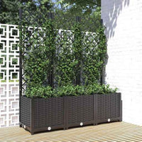 vidaXL Vaso/floreira jardim c/ treliça 40x40x121,5 cm PP cinza-claro