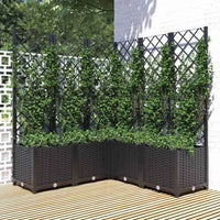 vidaXL Vaso/floreira jardim c/ treliça 40x40x121,5 cm PP cinza-claro
