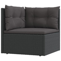 vidaXL 6 pcs conjunto lounge de jardim c/ almofadões vime PE preto