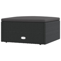 vidaXL 6 pcs conjunto lounge de jardim c/ almofadões vime PE preto