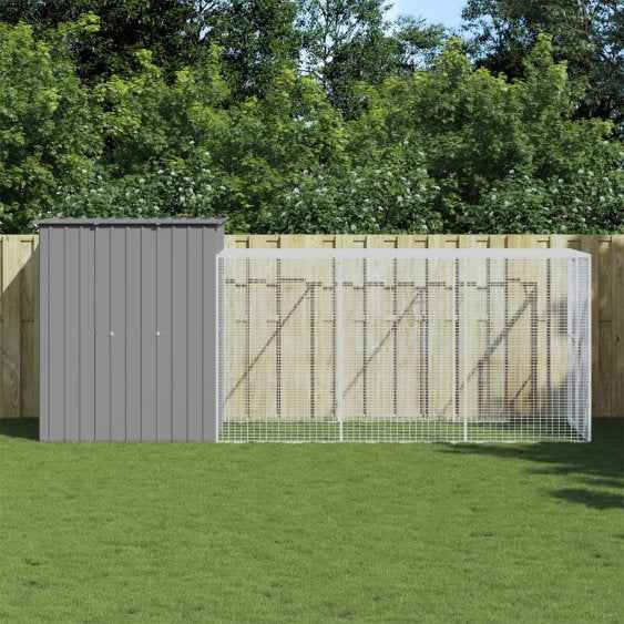 vidaXL Galinheiro com anexo 165x251x181 cm aço galvanizado antracite