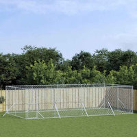 vidaXL Canil de exterior 2x2x2 m aço galvanizado prateado