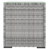 vidaXL Mesa de apoio 40x37x40,5 cm vime PE e vidro temperado cinza