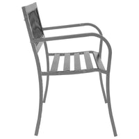 vidaXL Banco de jardim 120 cm aço preto