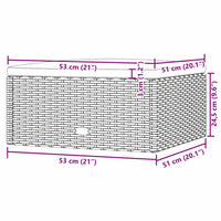vidaXL Apoio de pés para jardim com almofadão vime PE preto