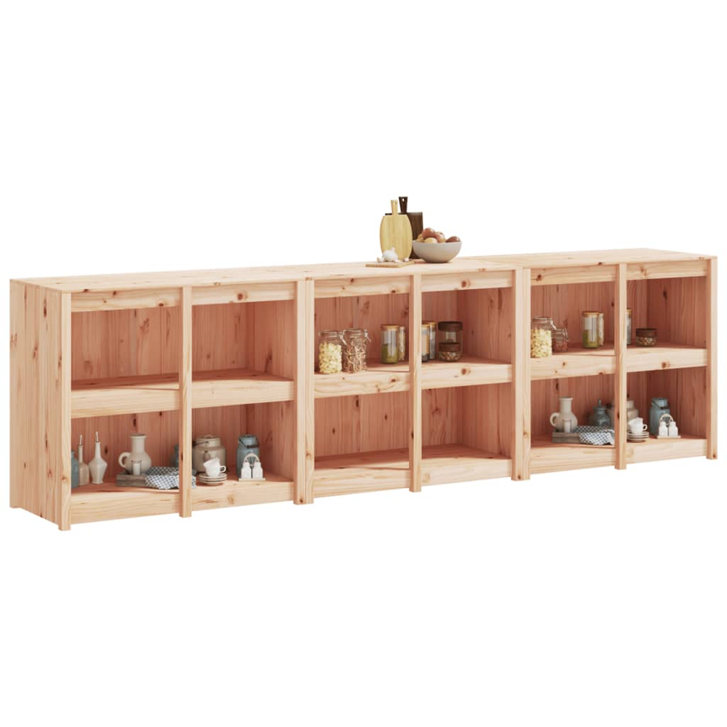 vidaXL Armários de cozinha para exterior 3 pcs madeira de pinho maciça