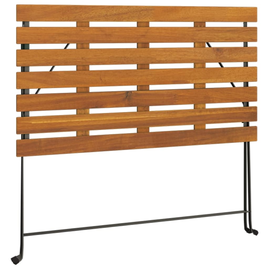 vidaXL Mesa de bistrô dobrável 100x54x71 cm acácia maciça e aço