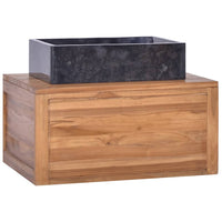 vidaXL Armário de parede p/ casa de banho 60x45x30 cm teca maciça