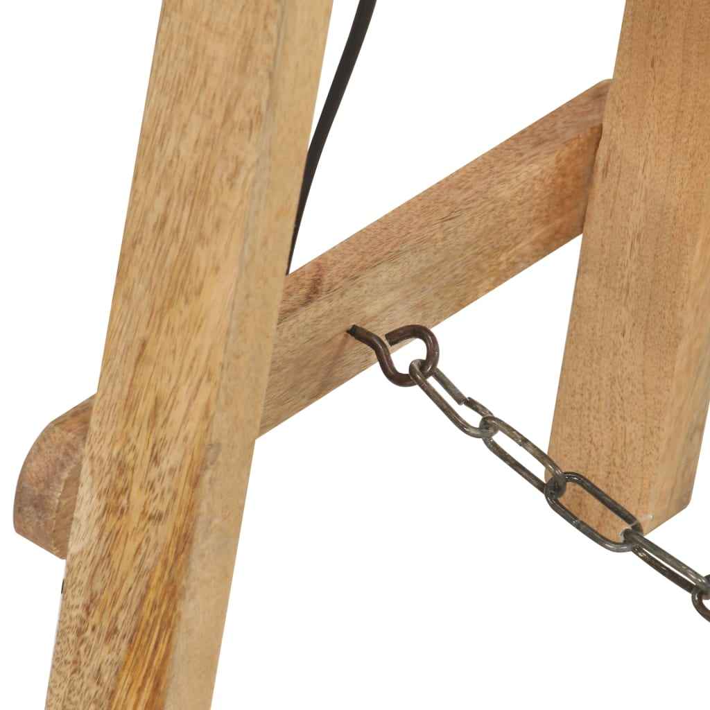 vidaXL Candeeiro de chão E27 madeira de mangueira maciça branco