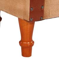 vidaXL Poltrona em couro genuíno e mangueira maciça castanho