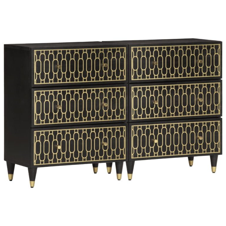 vidaXL Móveis de apoio 3 pcs 60x33x75 cm madeira de mangueira maciça