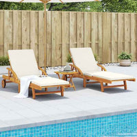 vidaXL Espreguiçadeiras com mesa 2 pcs madeira acácia maciça