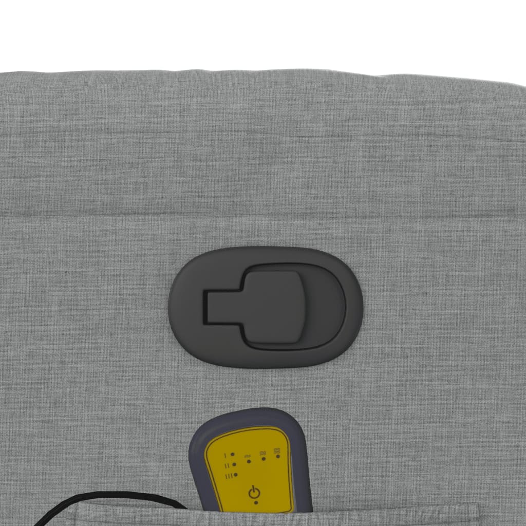 vidaXL Poltrona reclinável de massagem em tecido cinza claro