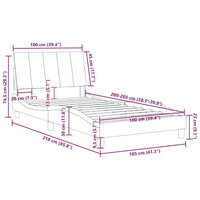 vidaXL Estrutura de cama sem colchão Hanko 100x203 cm veludo cinza-escuro