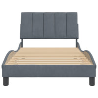 vidaXL Estrutura de cama sem colchão Hanko 100x203 cm veludo cinza-escuro