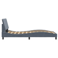 vidaXL Estrutura de cama sem colchão Hanko 100x203 cm veludo cinza-escuro