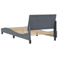 vidaXL Estrutura de cama sem colchão Hanko 100x203 cm veludo cinza-escuro