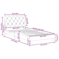 vidaXL Estrutura de cama sem colchão 100x203 cm veludo cinza-escuro