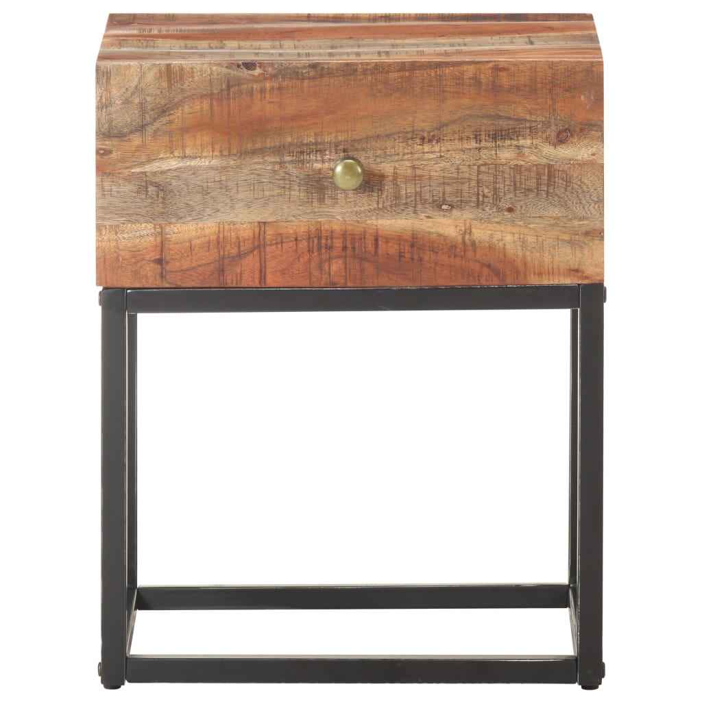 vidaXL Mesa de cabeceira 40x30x50 cm madeira de acácia áspera