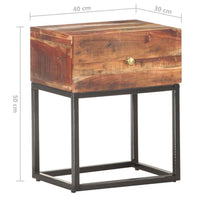 vidaXL Mesa de cabeceira 40x30x50 cm madeira de acácia áspera